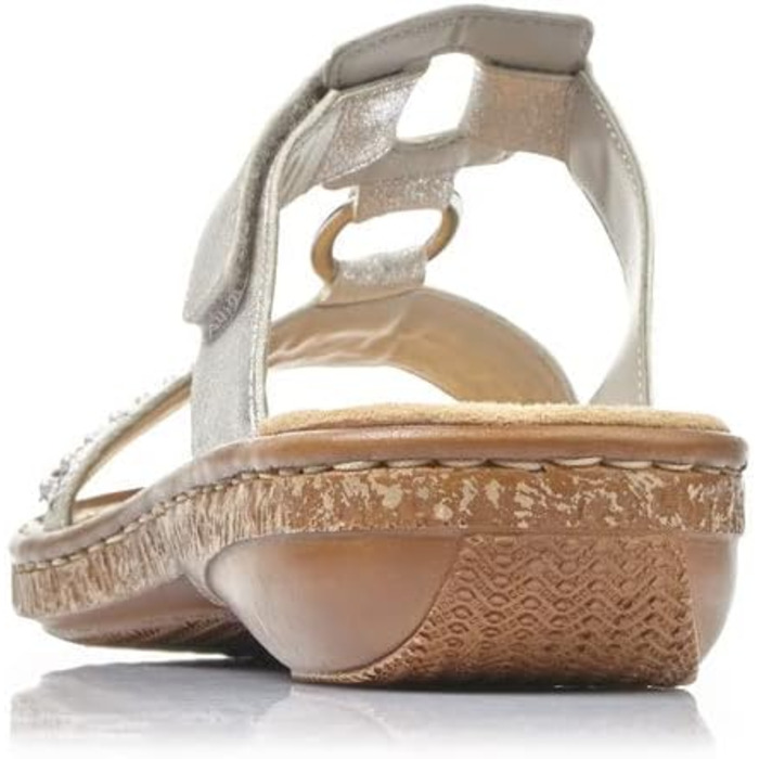 Пантолети Rieker 628M6 сріблясті жіночі Slip-On, розмір 41 EU