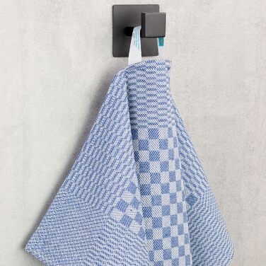 ZOLLNER Set of 10 Picnic Blankets, 54x100 cm, Cotton, Blue and White Checkered