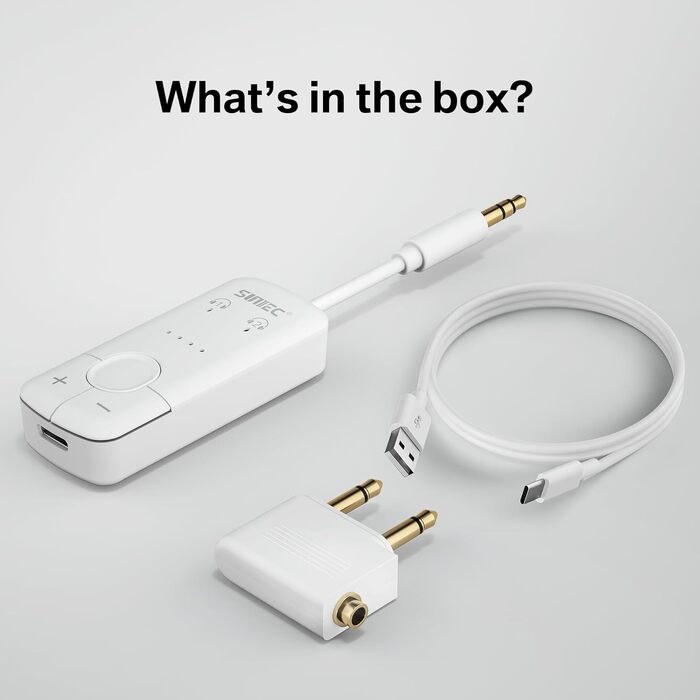 Bluetooth-адаптер AirFly для навушників у літаку, бездротовий аудіо-трансмітер для подорожей, білий