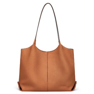 Шкіряна сумка-шопер Cnoles для жінок, велика сумка-тоут на плече для офісу, школи, покупок, коричнева 39x12x28.5 см