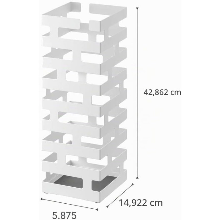 Підставка для парасольок YAMAZAKI Brick сталева, мінімалістична, біла (15 x 15 x 43 см)