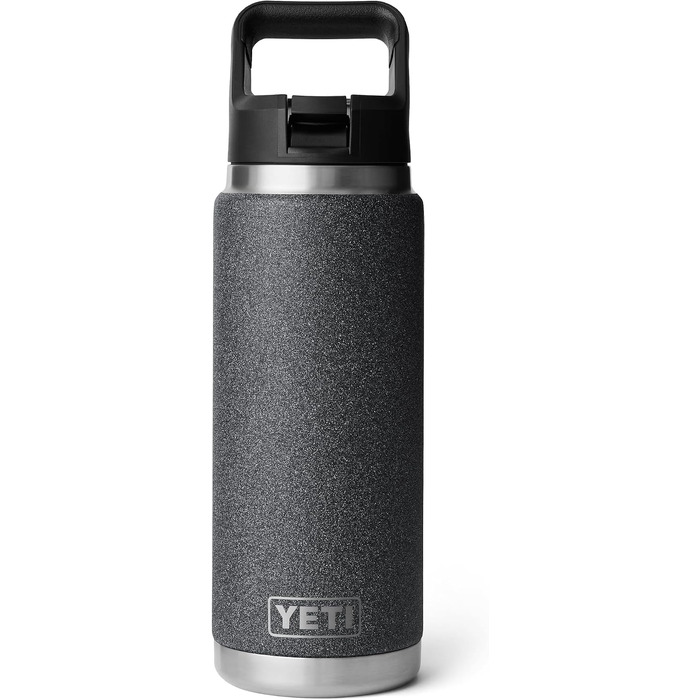 Термос-пляшка YETI Rambler 750 мл зі сталі з вакуумною ізоляцією та кришкою зі соломинкою, колір Black Stone
