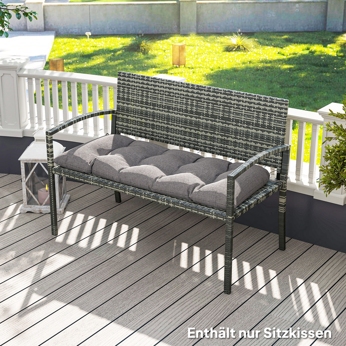 Набір подушок для лавки Outsunny 105 x 46 x 12,5 см, подушка для лавки з стрічками, подушка для вуличних меблів, водовідштовхувальна подушка для стільця UPF50+, сидіння, подушка для сидіння, подушка для лавки для садовиків, лавки, сірий колір | Aosom