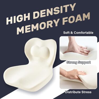 Подушка для сидіння та підтримки попереку Coverado, ергономічна подушка з memory foam для офісного крісла та авто, сірого кольору, L-подібної форми, для полегшення болю в попереку, сідниці та куприку