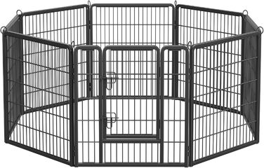Вольєр для тварин Feandrea Freilaufgehege XL (77x80 см), чорний, з 8 панелей, DIY, для дому та вулиці