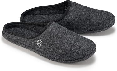 Чоловічі фетрові тапочки ESTRO - теплі зимові халапи для дому, чоловічі халапи, фетр, WOLLFILZ (45 EU, широкі, графіт)