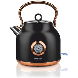 Електричний чайник Haeger EK-22B.024A Art Deco Black 1.7 л, 2200 Вт, бездротовий, поворотний на 360°