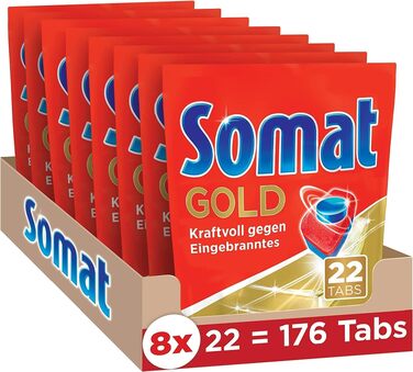 Таблетки для посудомийної машини Somat Gold, ефективне очищення при низьких температурах, проти пригорілого, 176 шт.