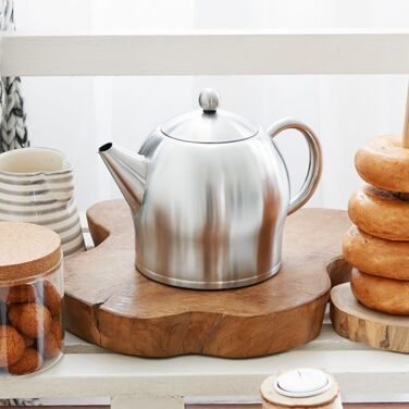 Bredemeijer small, round double-walled stainless steel teapot, 0.5 Liter
