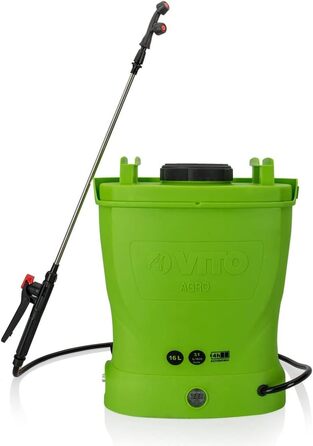 Vito Battery-Powered Sprayer, 12 V, 16 l, up to 6 bar, max. battery life 4 h, charger included, for plants, gardens, and roofs.