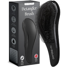 Розпушувальна щітка Lily England для густого, тонкого, кучерявого волосся - професійна розпушувальна щітка для дітей, жінок та малюків - веган, чорний колір