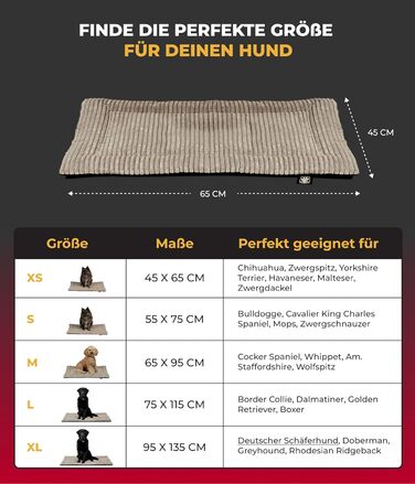 Килимок для собак XS (45x65 см) з антиковзаючою основою – м'яка лежанка для собак – комфортний відпочинок – бежевий, Made in Germany