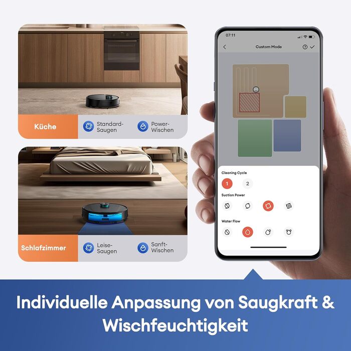 Робот-пилосос Ultenic T20 Pro з функцією миття підлоги, 8000 Па, станція самостійного очищення 3,5 л, для видалення шерсті тварин та килимів, AI-лазерне уникнення перешкод, керування через додаток