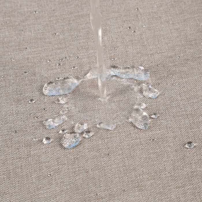 Штора для душу LinTimes з льону, 180x200 см, бежева (Taupe), важкий 240 GSM, з гачками, готельний люкс, машинне прання