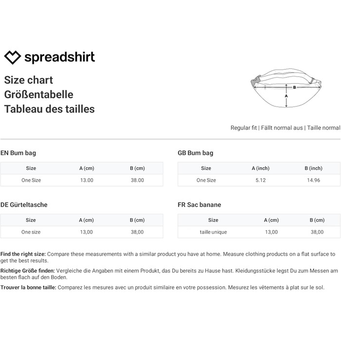 Сумка на пояс з можливістю персоналізації від Spreadshirt: додайте фото або текст, чорний колір, розмір One Size