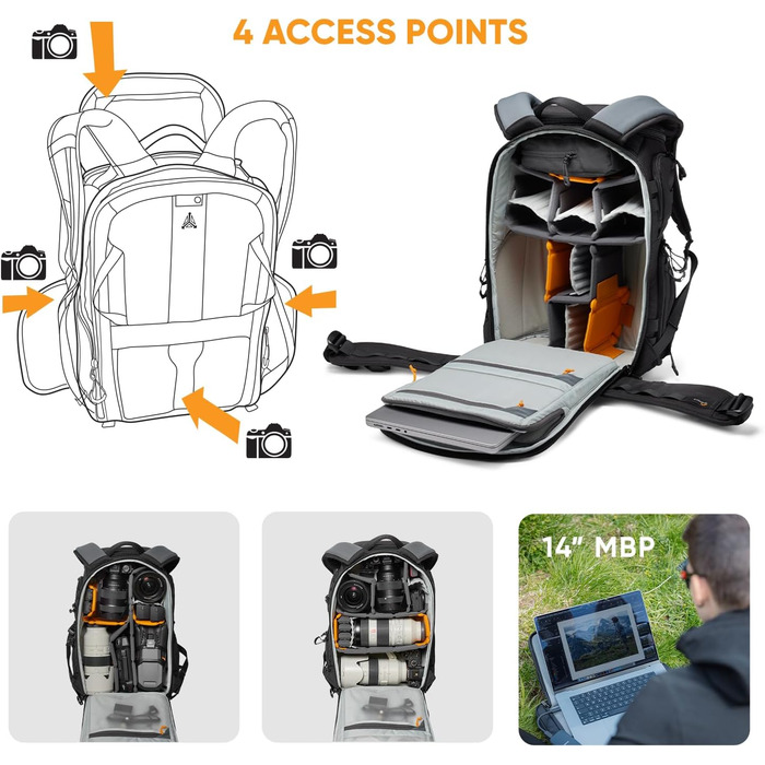 Lowepro ProTactic 350 AW II: Рюкзак для камери та дрона з відділенням для MacBook 13