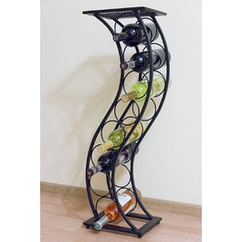 Металевий винний стелаж DanDiBo Elegance 80 см, чорний, стійка для пляшок та квітів