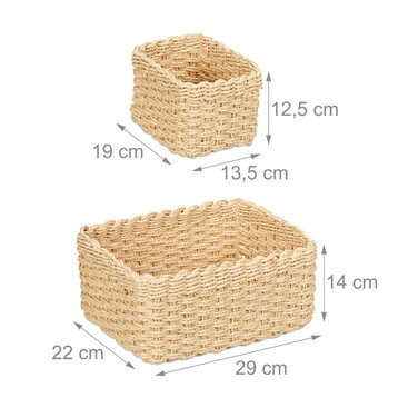 Relaxdays Woven Storage Baskets - 3 Piece Set