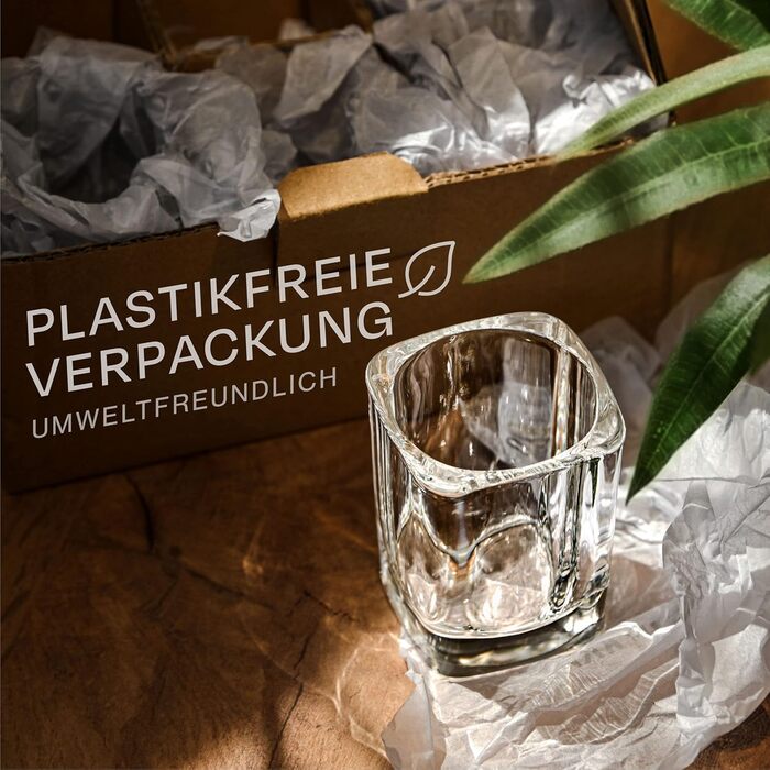 Набір шотових склянок Praknu 12 шт. 6cl, квадратні, скляні, для напоїв, міцне дно, для вечірок - безпечні для посудомийної машини