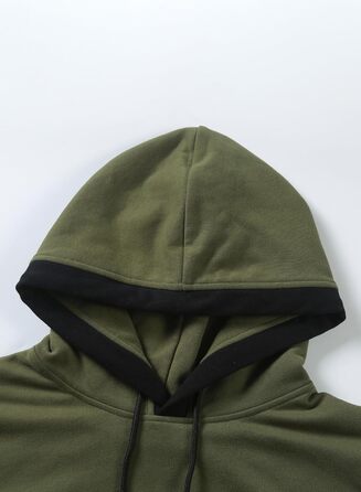 Світшот JMIERR чоловічий з капюшоном, теплий, з кишенею, бавовна, колір зелений