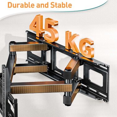 Настінне кріплення для телевізора ELIVED поворотне, нахильне, для LCD/LED/OLED 26-70 дюймів, VESA 400x400, до 45 кг, з висувним механізмом