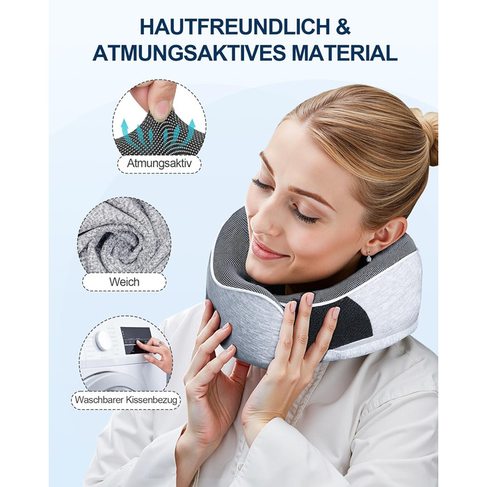 Подушка для шиї у подорожах: ортопедична, з memory foam, для дорослих та дітей, з маскою для сну та навушниками, якісний чохол