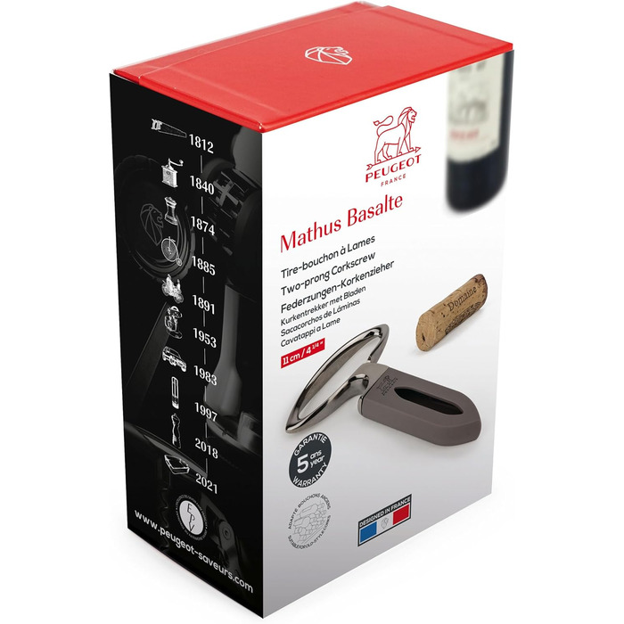 PEUGEOT 200367 Mathus Corkscrew, Steel, 1.5 x 8.9 x 15.6 cm, brown