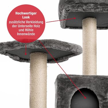 Дім для кота JAMAXX Premium XXL з когтеточкою, 165 см, сірий