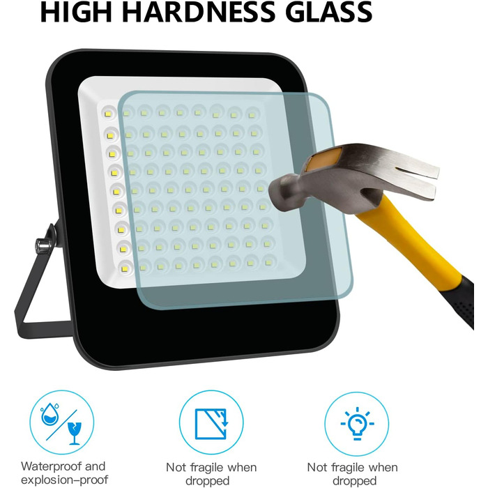 200W LED Floodlight Outdoor Warm White 3000K, Super Bright LED Floodlight 20000LM LED Spotlight Floodlight IP65 Waterproof Outdoor Security Light for Backyard, Driveway, Garage, Hallway, Garden