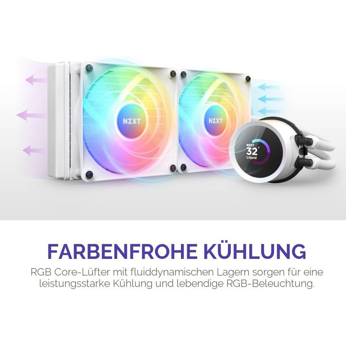 NZXT Kraken: Система водяного охолодження CPU з LCD-дисплеєм – 240 RGB (білий)