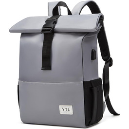 Водонепроникний рюкзак YTL Rolltop з відділенням для ноутбука 17 дюймів (сірий)