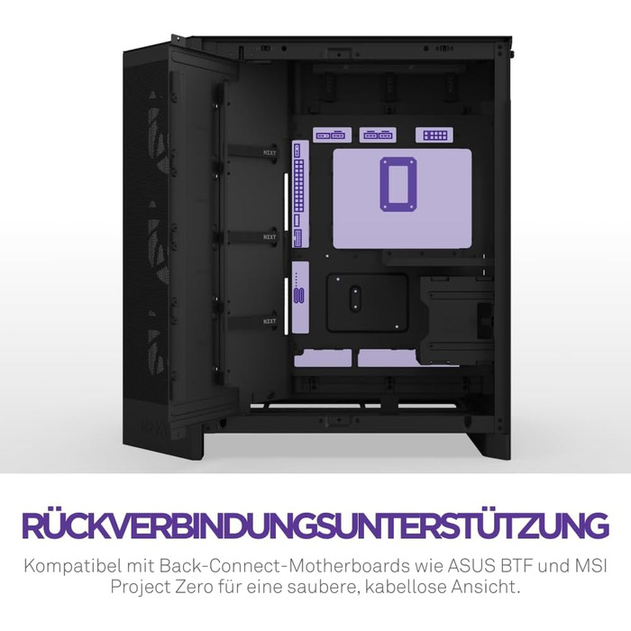 Корпус ПК NZXT H9 Flow 2025 – великий Mid-Tower з двома камерами, чорний – 3 x 140мм та 1 x 120мм вентилятори, підтримка радіатора 420мм, загартоване скло, Back-Connect