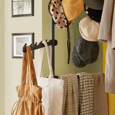 SoBuy KLS04-SCH Telescopic Rod Clothes Rack with 5 Clothes Rails and 2 Baskets Telescopic Wardrobe System Adjustable Shelving System B (209-311) x (200-285) cm