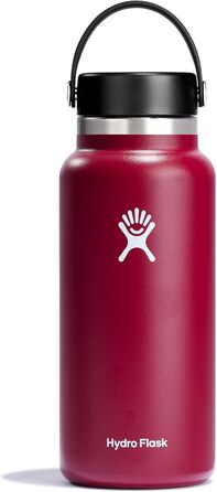 HYDRO FLASK - 1180ml (40oz) Water Bottle - Insulated Stainless Steel Water Bottle - Sports Bottle with Leakproof Flex Cap Lid & Strap - Dishwasher Safe Thermos Bottle - Wide Mouth Opening - (Flex Cap, Berry)