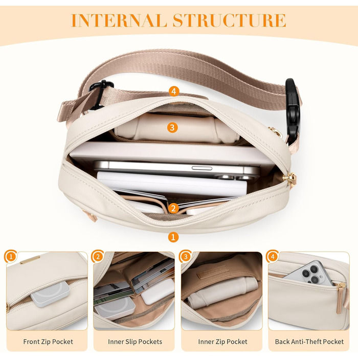 Жіноча бананка на пояс, чоловіча бананка, спортивна бананка, сумка через плече, кросбоді, бананка на регульованому ремінці, бежева, насичений абрикосовий колір, L