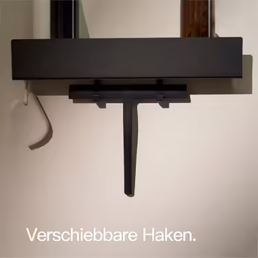 Полиця для душу Designfabrik Hamburg, самоклеюча, без свердління, чорна, 42 см – органайзер для ванної кімнати, настінне підвісне металеве душове та ваннецьке регальне рішення