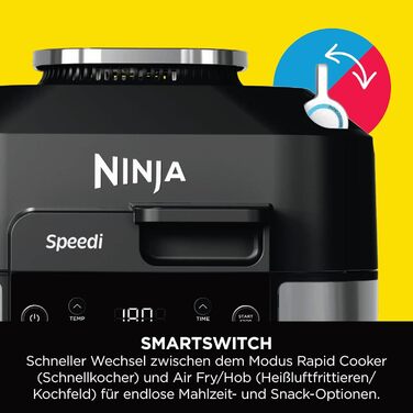 Мультиварка Ninja Speedi 5.7л 12-в-1: Мультикукер, Фритюрниця, Гриль, Slow Cooker, Духовка - Чорний ON500EU
