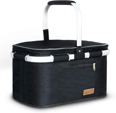 Термосумка-холодильник для покупок 35L, велика ізольована сумка-холодильник для обіду, офісу, кемпінгу, пікніка, подорожей, водонепроникний внутрішній кишень, міцна підтримка бокових стінок, винно-червоний колір