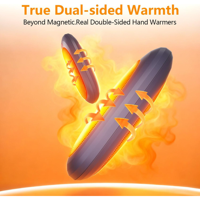 Електричні грілки для рук 2 шт. 4000mAh з зарядним кейсом 10000mAh, 3 режими нагріву, USB-C, для катання на лижах, кемпінгу, подарунок (темно-синій)