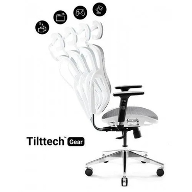 Ергономічне офісне крісло Diablo Chairs V-Basic до 150 кг, чорно-біле