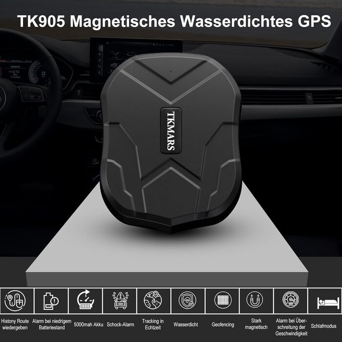 GPS-трекер TKMARS TK905 для авто, магнітний, водонепроникний, без абонплати, 90 днів автономної роботи, 5000 мА·год, з безкоштовним додатком