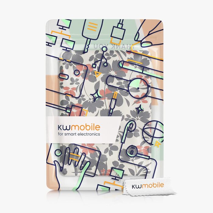 Чохол-книжка kwmobile для Amazon Kindle Paperwhite 11 (2021) - квітковий дизайн, магнітний замок, синьо-червоно-білий, захисний для електронного читача Kindle Paperwhite 11. Generation 2021