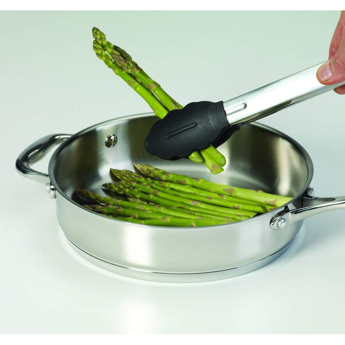 Farberware 5216358 Professional Stainless Steel Kitchen Tongs with Heat-Resistant Nylon, Locking, and Silicone Tips (Tongs with Silicone Tip, 27.9 cm)