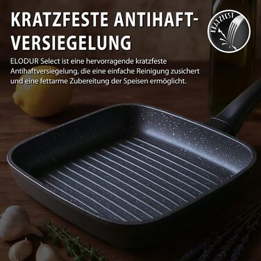 Пан з антипригарним покриттям ELO Belugo 28 см з нержавіючої сталі – сковорода для індукційних плит, чорна, з покриттям ELODUR® Select (без PFAS)