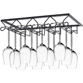 Підвісний тримач для келихів, тримач для вина, металевий, на 4 келихи, з кріпленням, для бару, шафи для вина, кухні