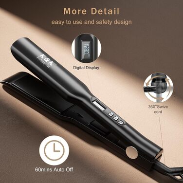 Випрямляч для волосся K&K Haare 45 мм з керамічно-титановим покриттям та іонізацією