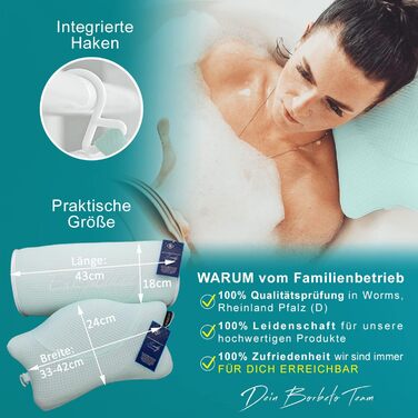 RELAXATION SET Serenity 2in1 - relieves the spine for 100% RELAXATION - exclusive, gentle & sustainable brand fabric - bathtub cushion + back roller