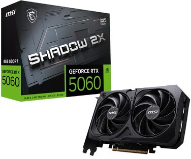 Відеокарта MSI GeForce RTX 5060 Shadow 2X OC 8GB GDDR7, PCIe 5.0, Boost 2535 MHz
