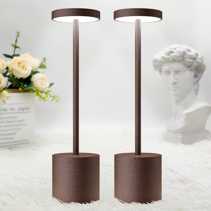 Світлодіодний настільний світильник Hapfish акумуляторний (2 шт), чорний - бездротовий, димуючий, з сенсорним керуванням, 3 режими світла, для дому, саду, тераси