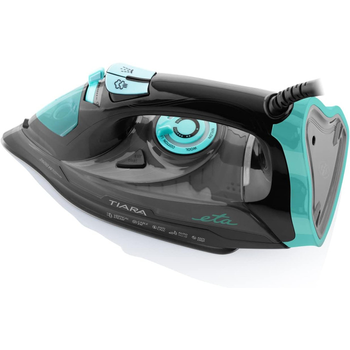 ETA Steam Iron Tiara 2 2600 W with Eloxium Soleplate, Self-Cleaning, Anti-Calc, Iron with Automatic Shut-off